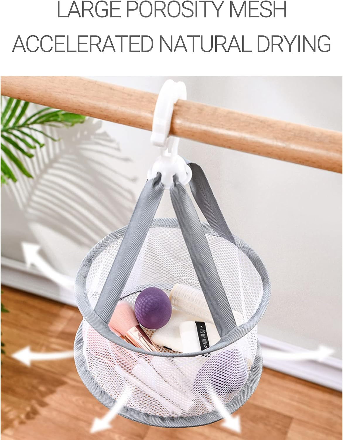 SooGree 2PCS Makeup Brush Dryer Hanging Mesh Rack Basket for Makeup Tool