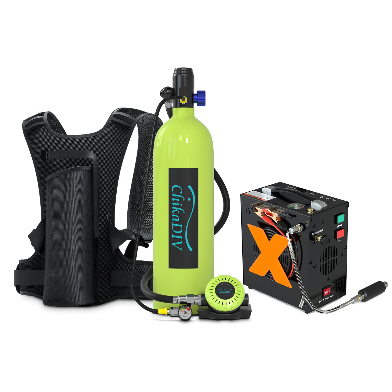 Mini Scuba Tank 1.9L Lung Tank for Adult Portable Scuba Diving Tank Dive Portable Lungs Kit for Underwater Entertainment, Emergency Rescue