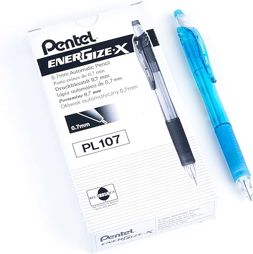 Pentel EnerGize-X - Portaminas (0.028 in), cuerpo azul cielo, caja de 12 (PL107S) disponible en Yaxa Mexico