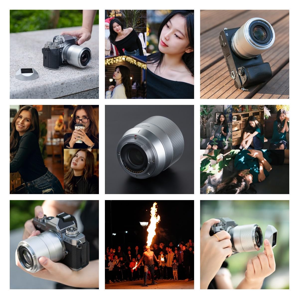TTArtisan Objectif 56 mm F1.8 pour autofocus E-Mount APS-C A5000 A6500 A6600 NEX-3 NEX-3N NEX-7 NEX5 CA7 A7I A7R A7S A7SI A7SII A9 et plus encore (argent)