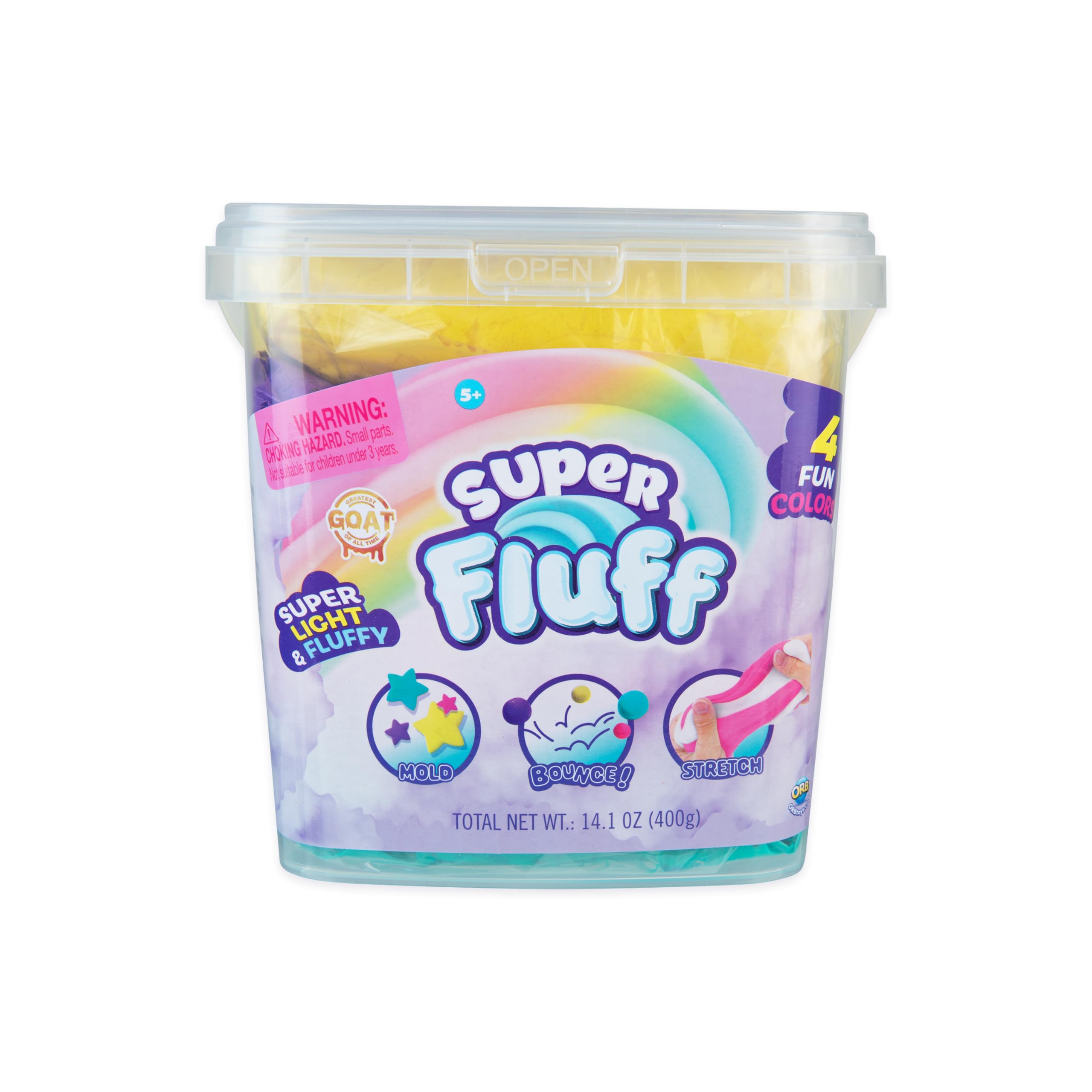 Amazon.com: ORB Super Fluff Slimi 4 Pack Bucket Color Set 1