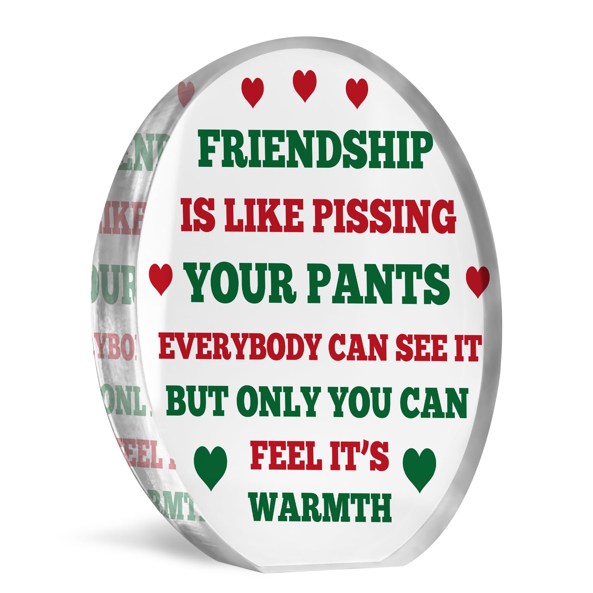 Red Ocean FUNNY Friendship Gift For Him Her Acrylic Plaque Special Friendship Gift For Christmas Birthday Gift For Him Her Best Friend Present Gift Idea For Best Friend Keepsake