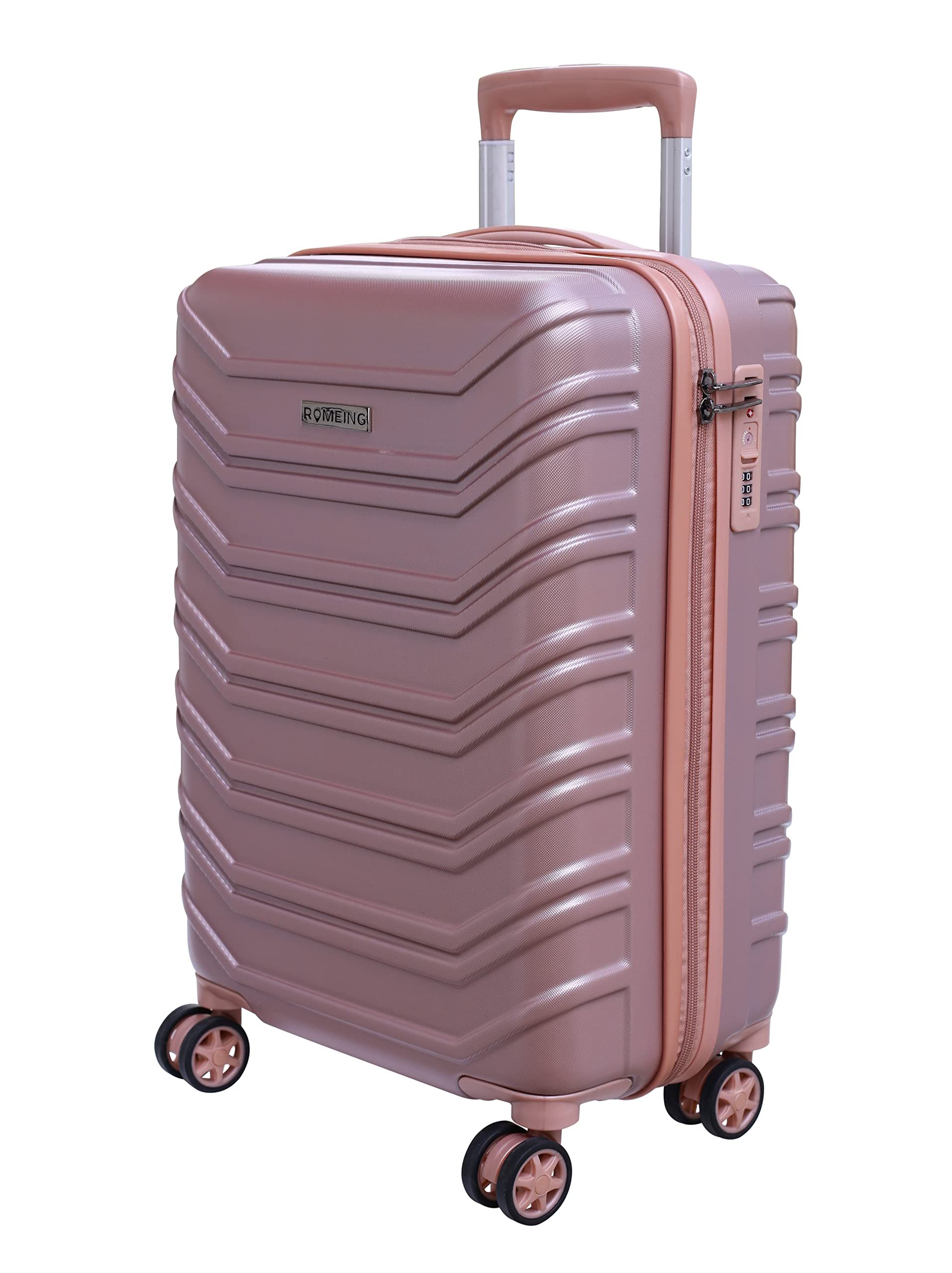 Monopoli 20 inch, Polycarbonate Luggage, Hard Sided, (Rose Gold 55 cms) Small Cabin Trolley Bag | 8 Spinner Smooth Wheels | TSA Lock | Unbreakable | Men & Women-image-36