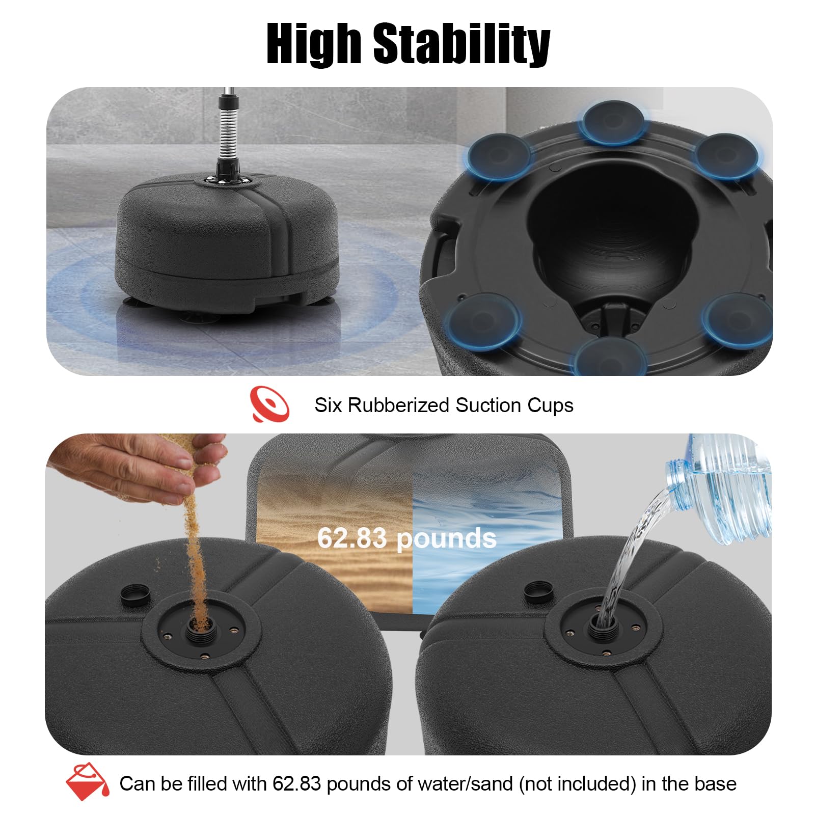 Punchingball - Saco de boxeo de pie (120-160 cm, ajustable, para adultos), color negro