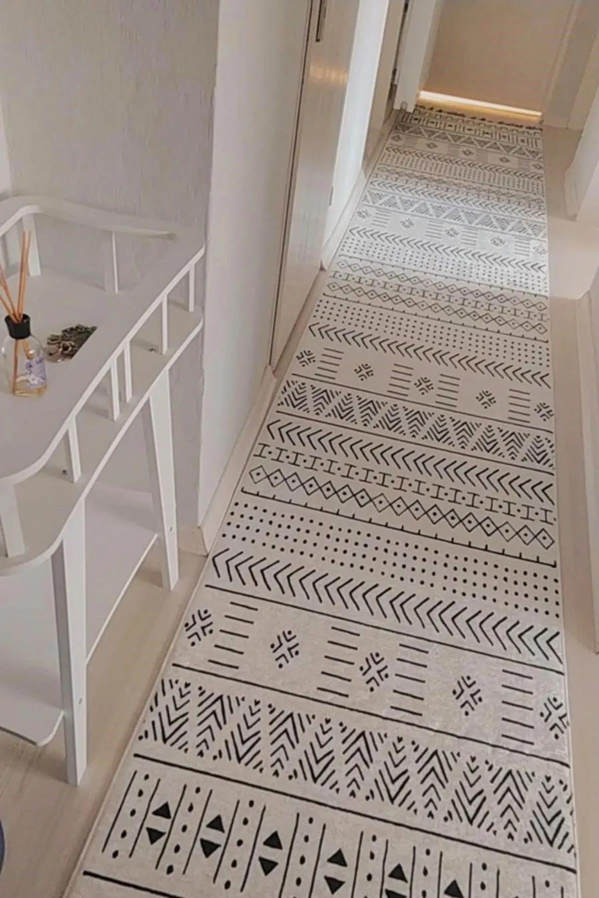 Monnhein Çok Renkli Yolluk Perez - Yıkanabilir, Kaymaz Taban, Dijital Baskılı, Leke Tutmaz, İnce Hav, Modern Koridor, Mutfak, Antre ve Salon için Dekoratif Yolluk