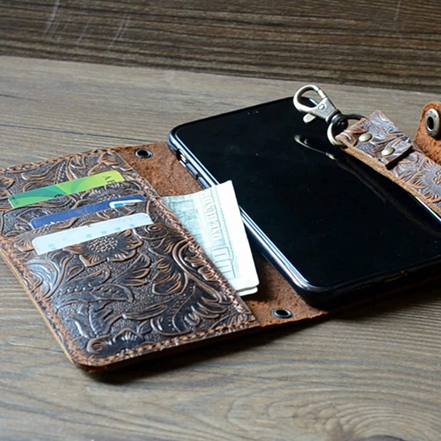 Compatible with iPhone 12 6.1 inches 12 pro / 12 5g Genuine Leather Wallet Case