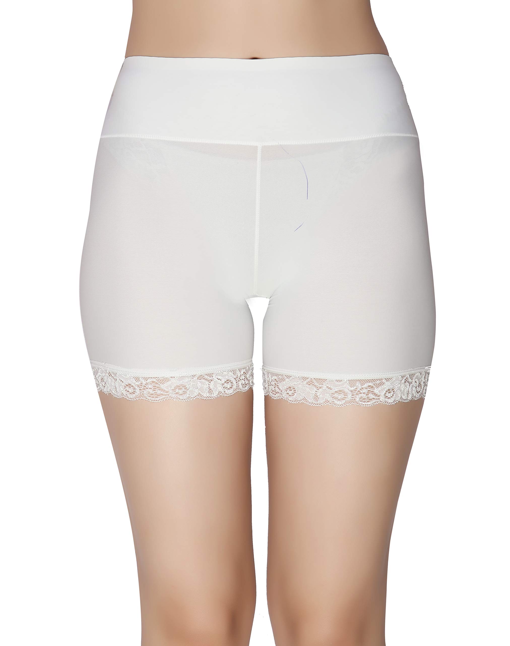glamoras Women's Nylon Spandex High Waist Ice Silk Seamless Comfortable Safety Shorts/Under Skirt Shorts/Cycling Shorts With Lace, Free Size-picture-37