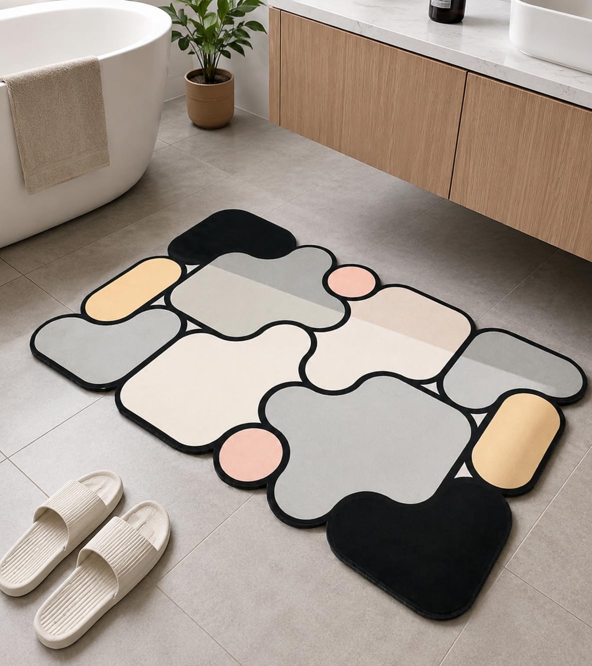 Roseate Rubber Anti Skid (40x60 cm) Super Water Absorbent Mats for Home/Bathroom/Bedroom/Kitchen/Floor Mat (D1) Pack of 1-image-28