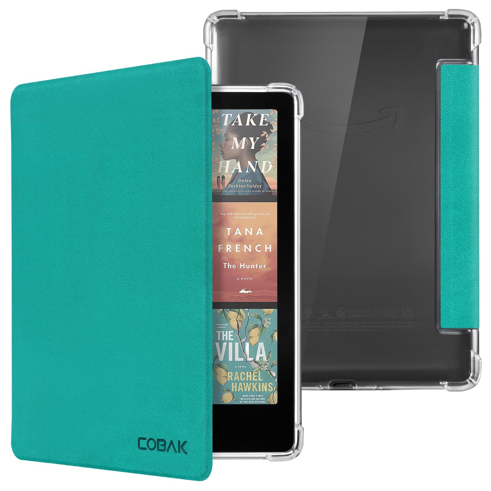 CoBak Case for Kindle Paperwhite 12th Gen 2024 (7") &amp; Kindle Colorsoft Signature Edition (7") - New PU Leather Cover and Clear Soft Silicone Back Cover with Auto Sleep Wake Feature