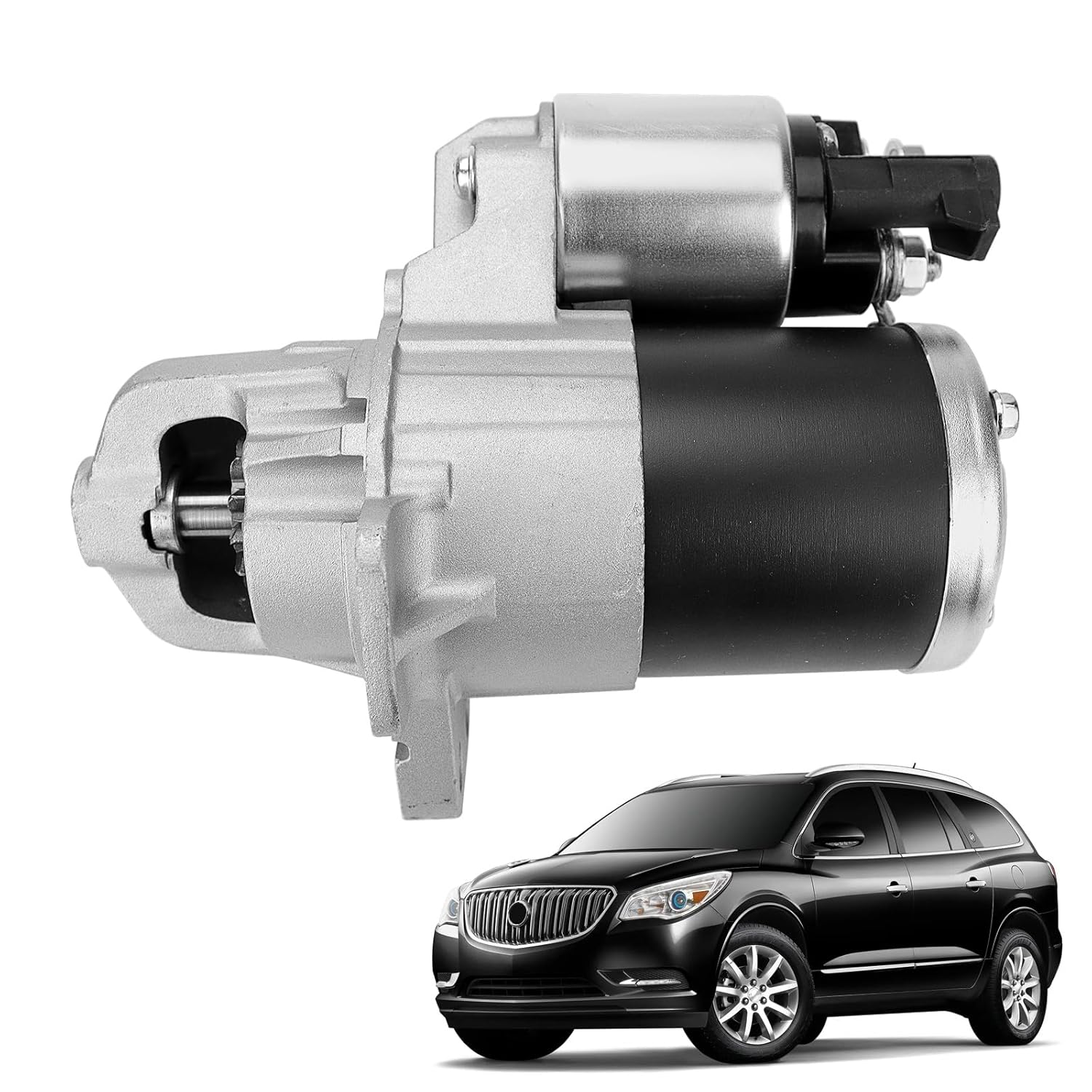FEXON 17986 Starter Replacement for 07-16 GMC Acadia, 08-17 Buick Enclave Lacrosse, Chevy Traverse Malibu Impala, Cadillac SRX STS XTS, Pontiac Saturn Suzuki 3.0L 3.6L V6 Engine 12645298 31100-78J00