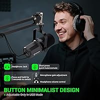 Vista 3 de FDUCE - Micrófono dinámico, micrófono XLR/USB para PC de grabación de podcast, voz en off para transmisión, micrófono de metal para estudio
