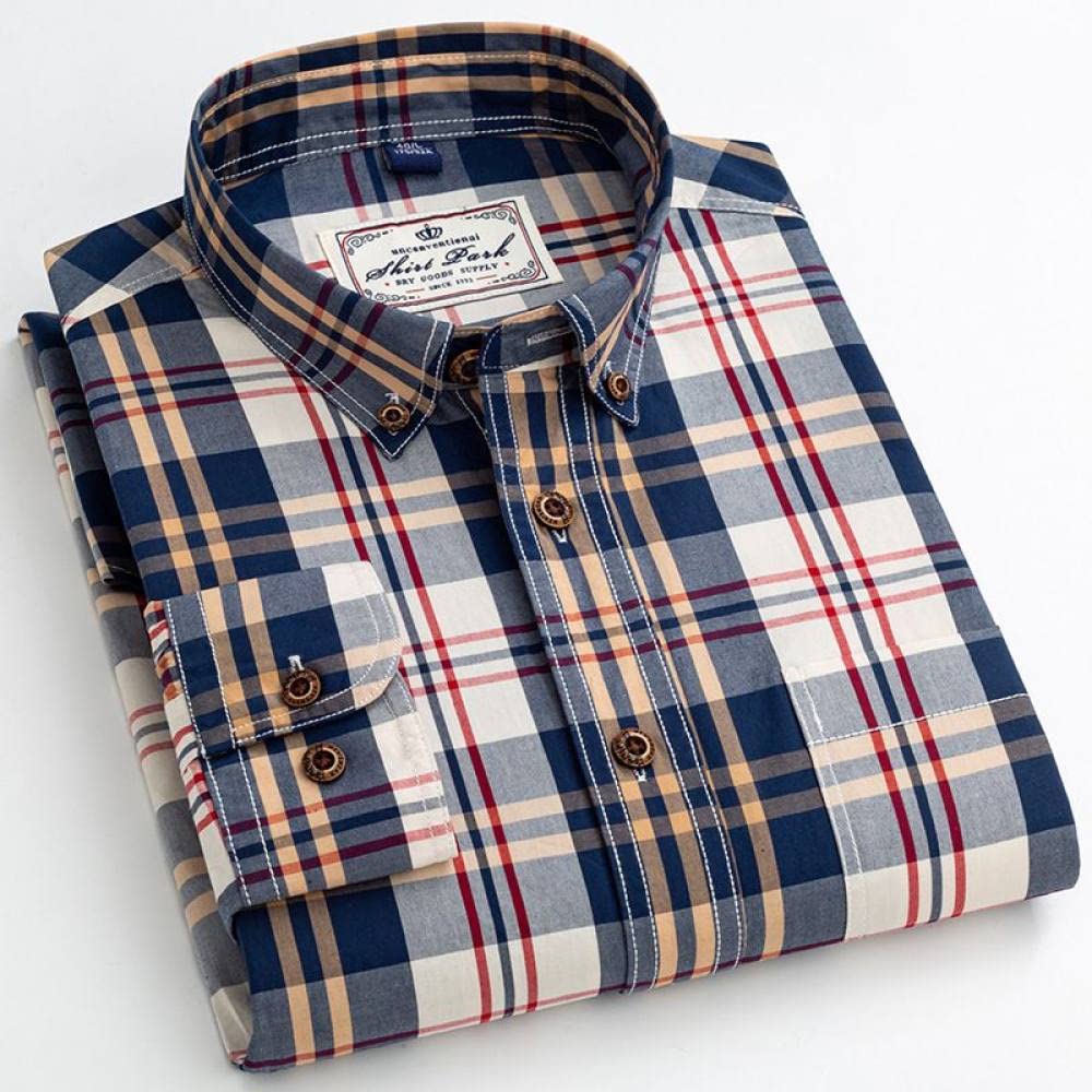 Camicia In Cotone A Maniche Lunghe Da Uomo,Camicia Casual A Manica Lunga Da Uomo, Camicia Di Flanella Scozzese Casual A Manica Lunga Da Uomo Camicie Bottoni A Quadri Camicia Scozzese Casual Camicia