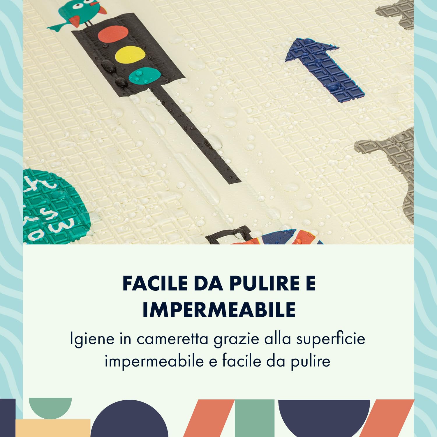Babify Tappeto da gioco per bambini e neonati, spessore 1.5 cm, pieghevole, antiscivolo, extra large reversibile, impermeabile, portatile, a doppia faccia, (180 x 200 x 1.5 cm)