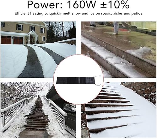 Miniatura 5 de TOPINCN Tapete calefactable para derretir la nieve, tapete eléctrico para derretir nieve al aire libre, tapete calefactado al aire libre para