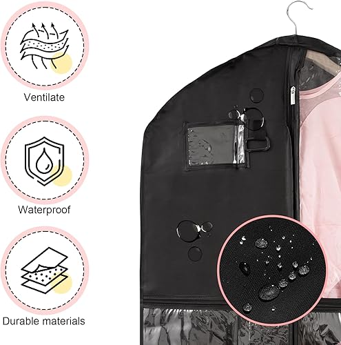 Vista 71 de Bolsa de ropa colgante impermeable, bolsas de ropa de 40 pulgadas para colgar ropa, bolsas de ropa para almacenamiento de viajes, bolsa de ropa