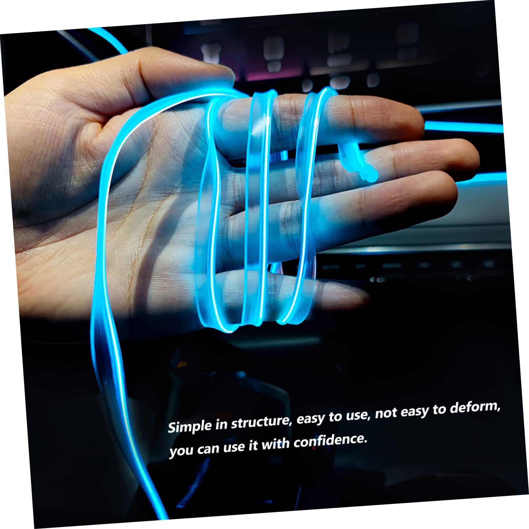 GLEAVI 3pezzi Led Ambientali Per Interni Auto Striscia Luminoso Ghiaccio Facile Installazione Senza Danni Accessorio Decorativo Auto Illuminazione Atmosferica Per Guida Notturna