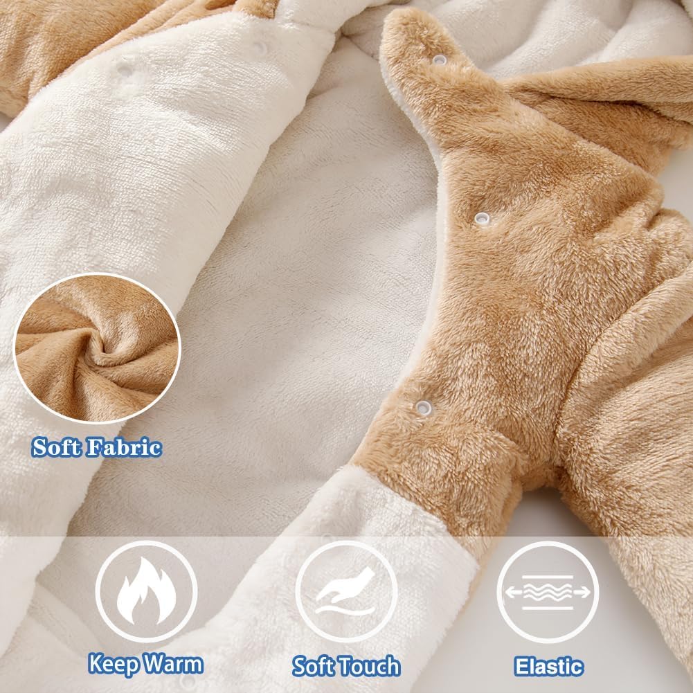 Traje de Nieve de Invierno para bebé, Mameluco de Oso, Mono cálido con Capucha, Mono, Abrigo Infantil, Prendas de Vestir para niño y niña