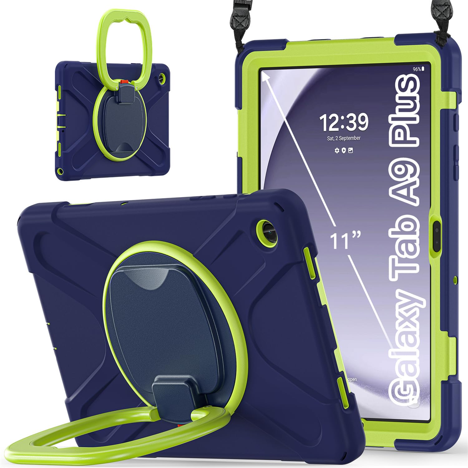 Coque Samsung Galaxy Tab A9+ antichoc avec support rotatif JZ - 8