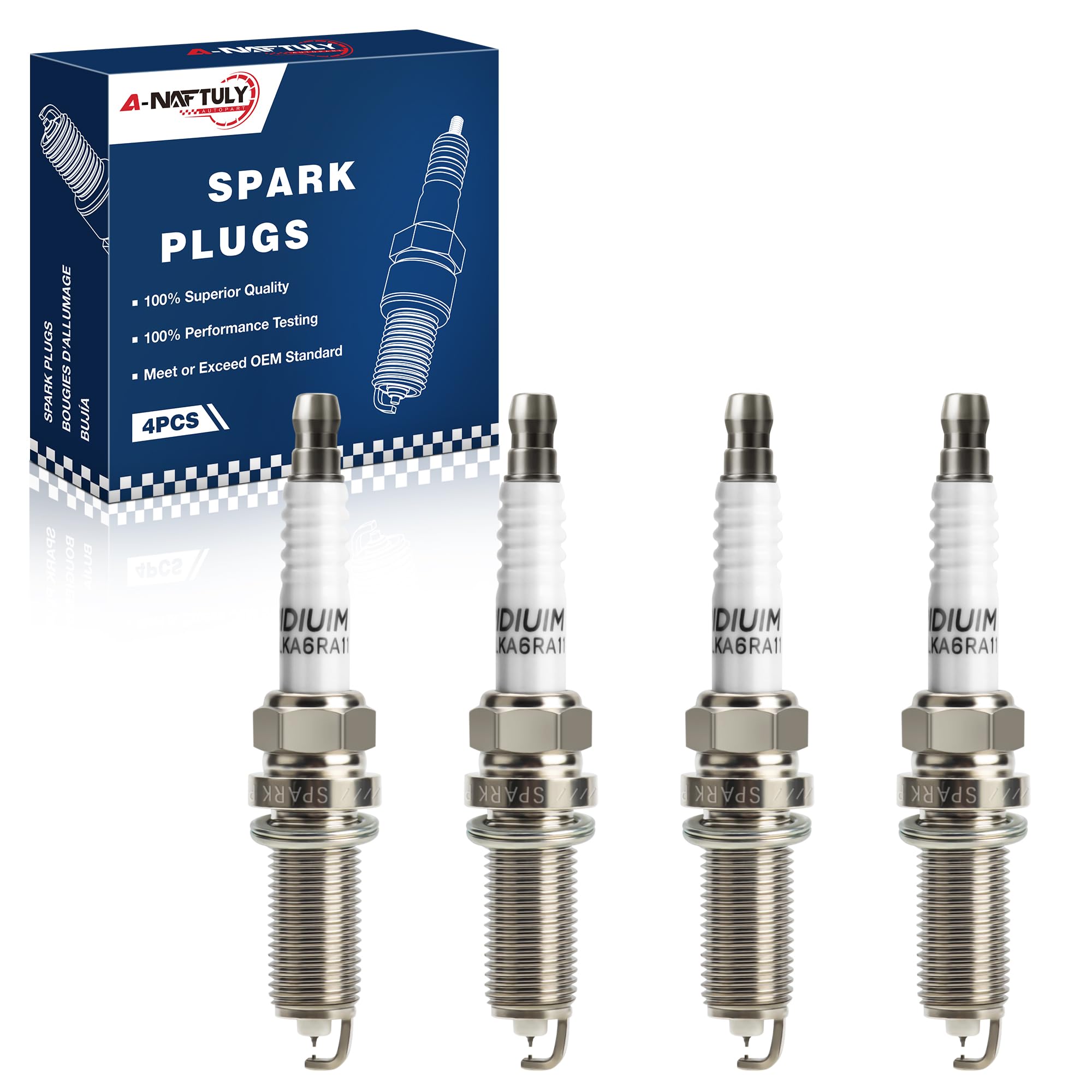 A-NAFTULY Double Iridium Spark Plugs 4 Pack