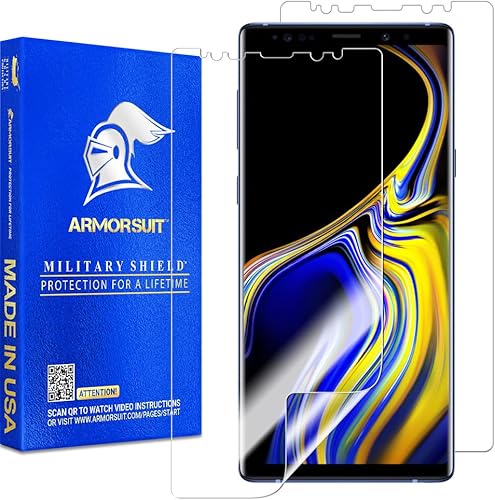 ArmorSuit MilitaryShield compatible con fundas Protector de pantalla diseñado para Samsung Galaxy Note 9 - Película transparente HD