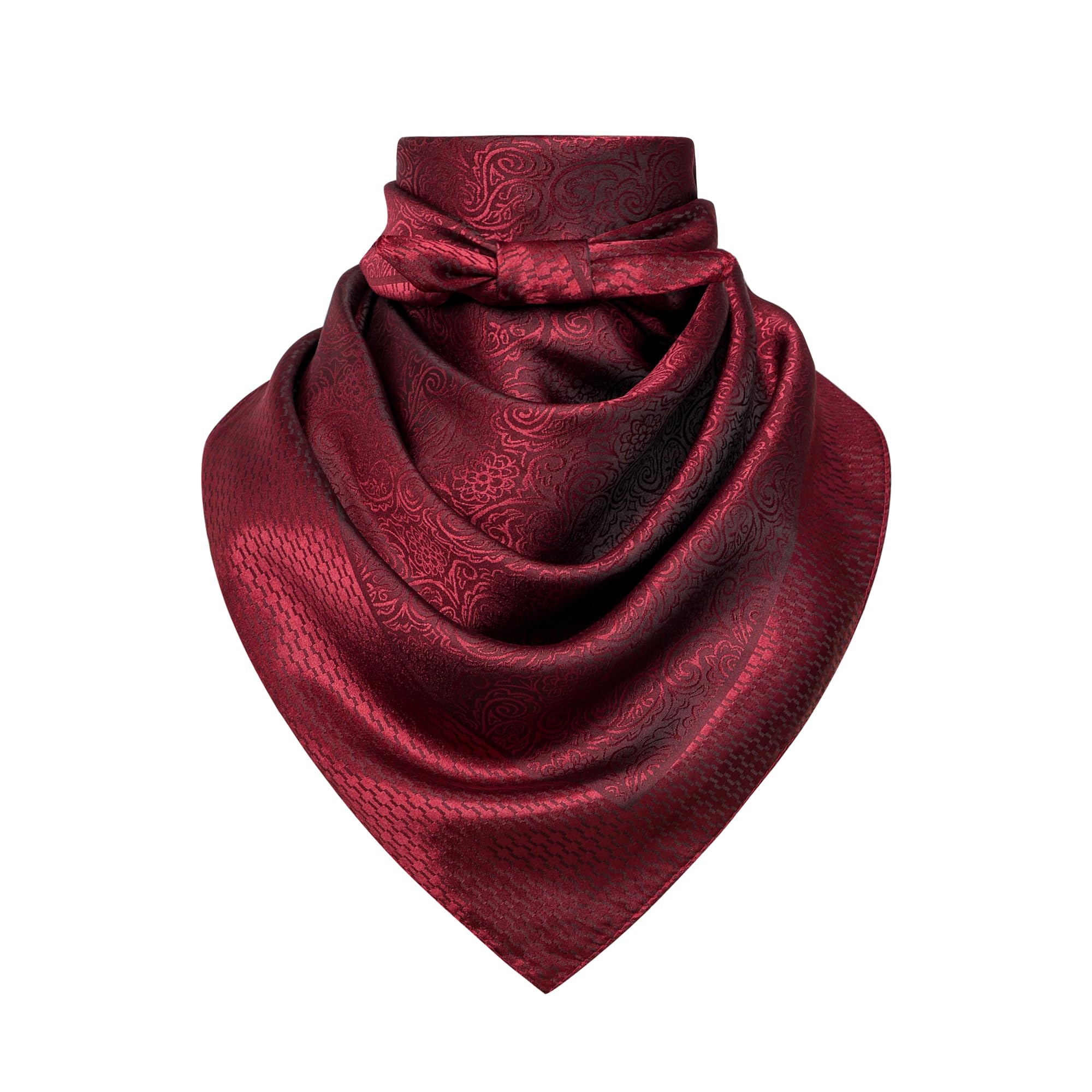 35" Men's Large Square Jacquard Scarf - Cowboy Wild Rugged Style, With Gift Packed