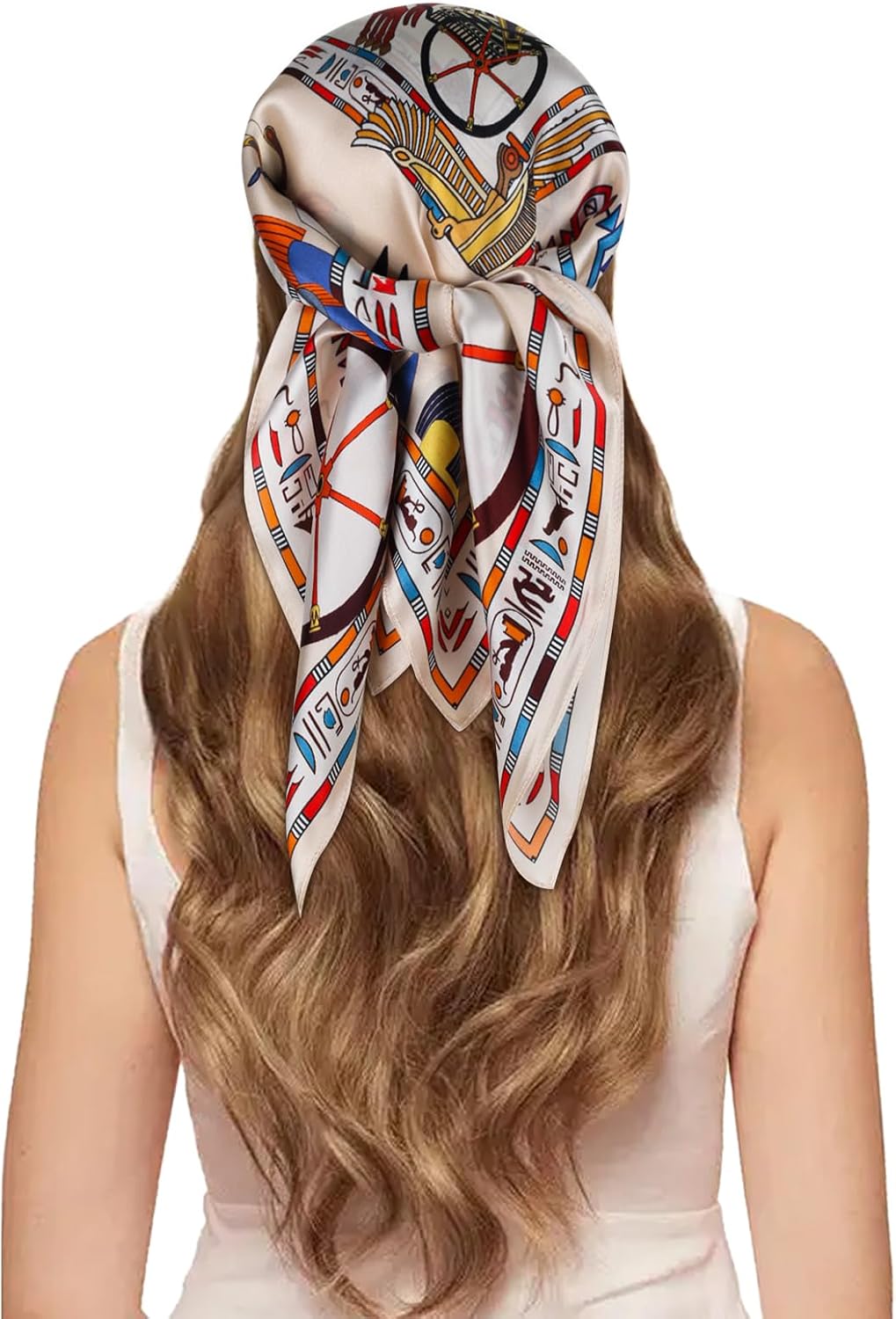 EXTREE 100% Pure Mulberry Silk Scarf Fashion Hair for Women Scarf Lightweight Square Neckerchief 27.5× 27.5 inches
