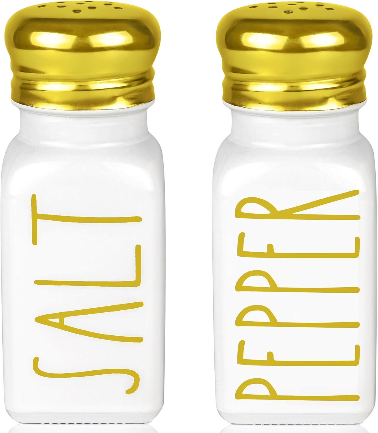 Luxury Gold Salt and Pepper Shakers Set by Brighter Barns Modern Farmhouse Decor