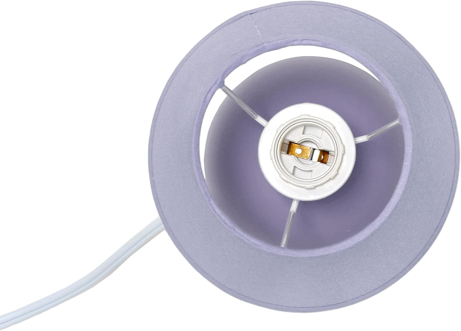 Simple Designs LT2008-PRP Mini Ceramic Globe Table Lamp with Matching Fabric Shade, Purple