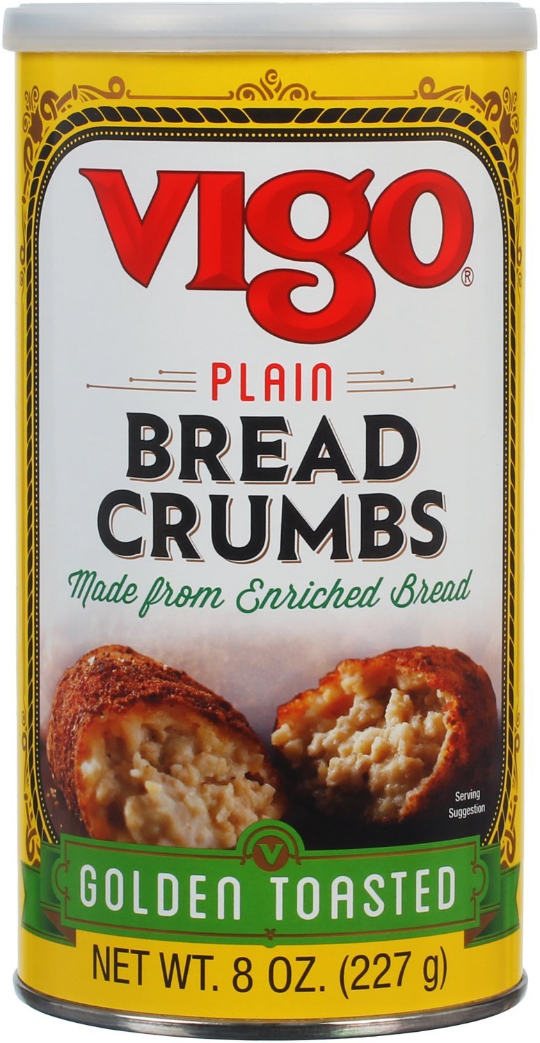 Golden Toasted Plain Bread Crumbs by Vigo – 8 Ounce (Pack of 12), Pack of 12