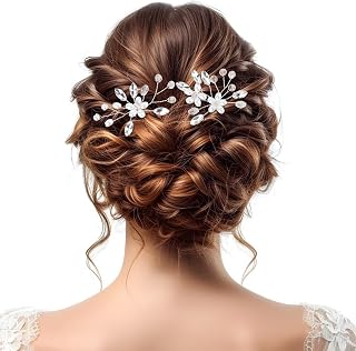 2 PCS Bridal Hair Pins Rhinestone Wedding Hair Pins for Women Wedding Hair Accessories for Brides Bridemaids Gifts