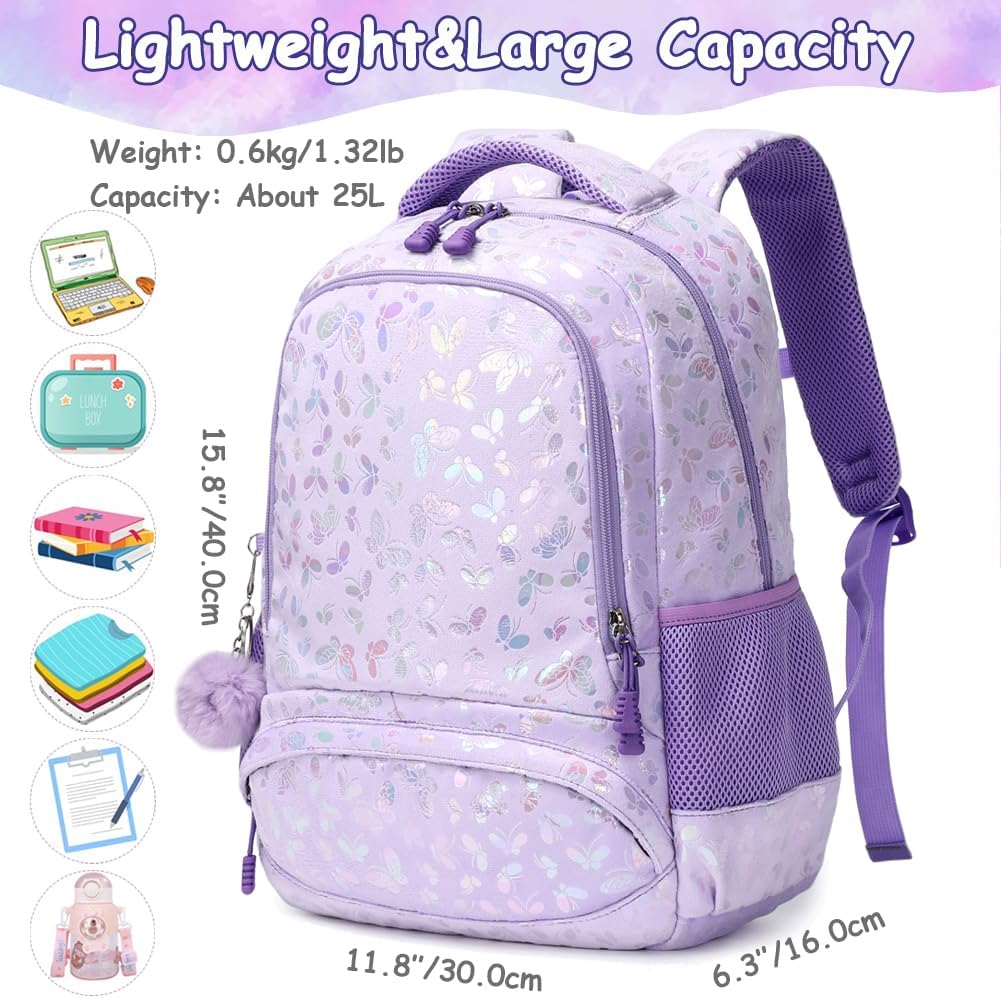 Meisohua Girls Backpack Elementary School Bags for Girls Bookbags for Kids Preschool Kindergarten Primary Kids Backpacks with Chest Strap - Image 2