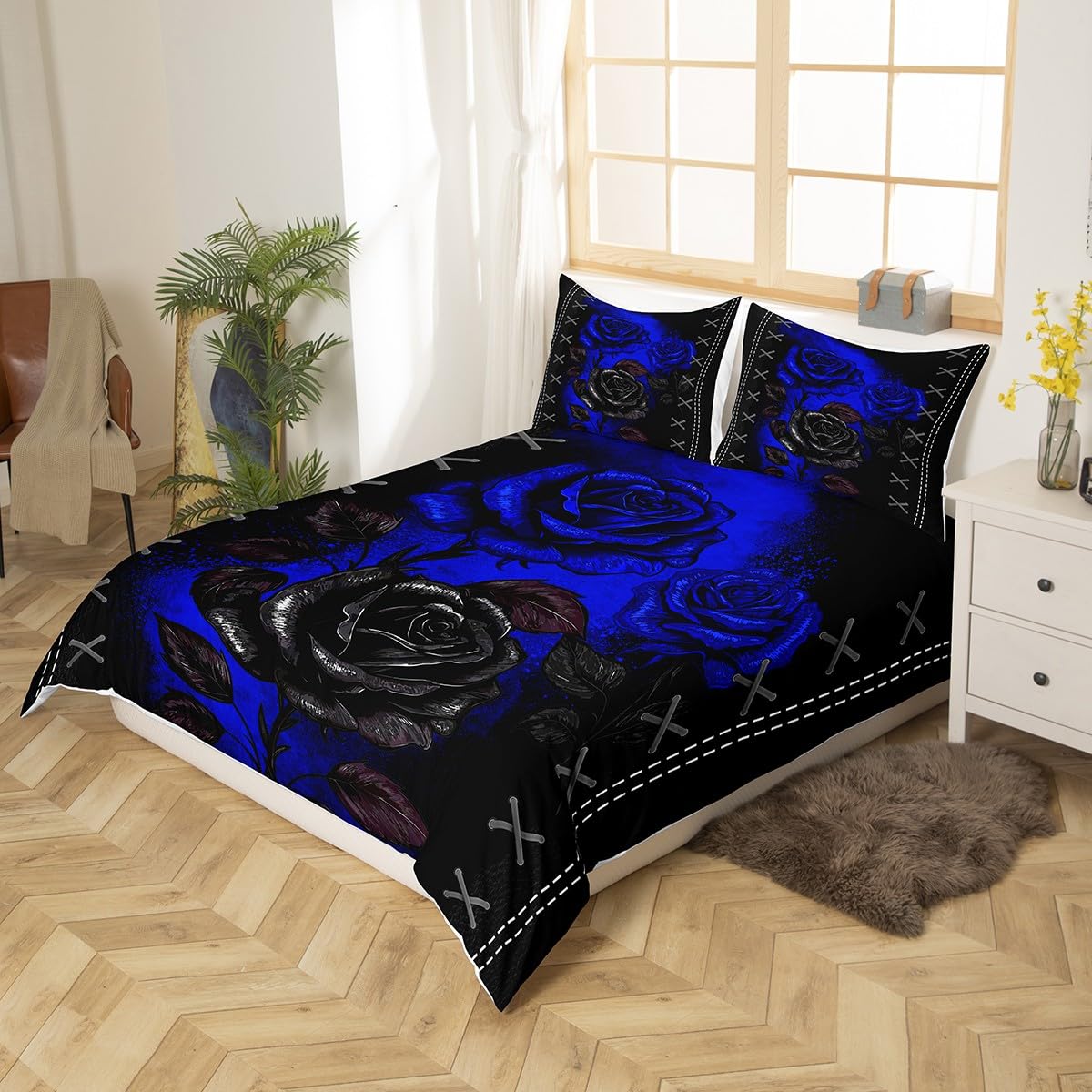 Manfei Roses Duvet Cover Set Single Size - Image 2