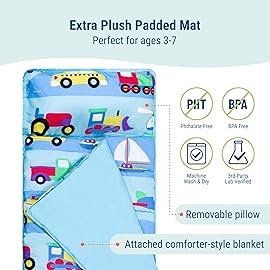 Wildkin Kids Microfiber Nap Mat - Soft Sleep Mat with Pillow, Ideal for School & Travel - On The Go