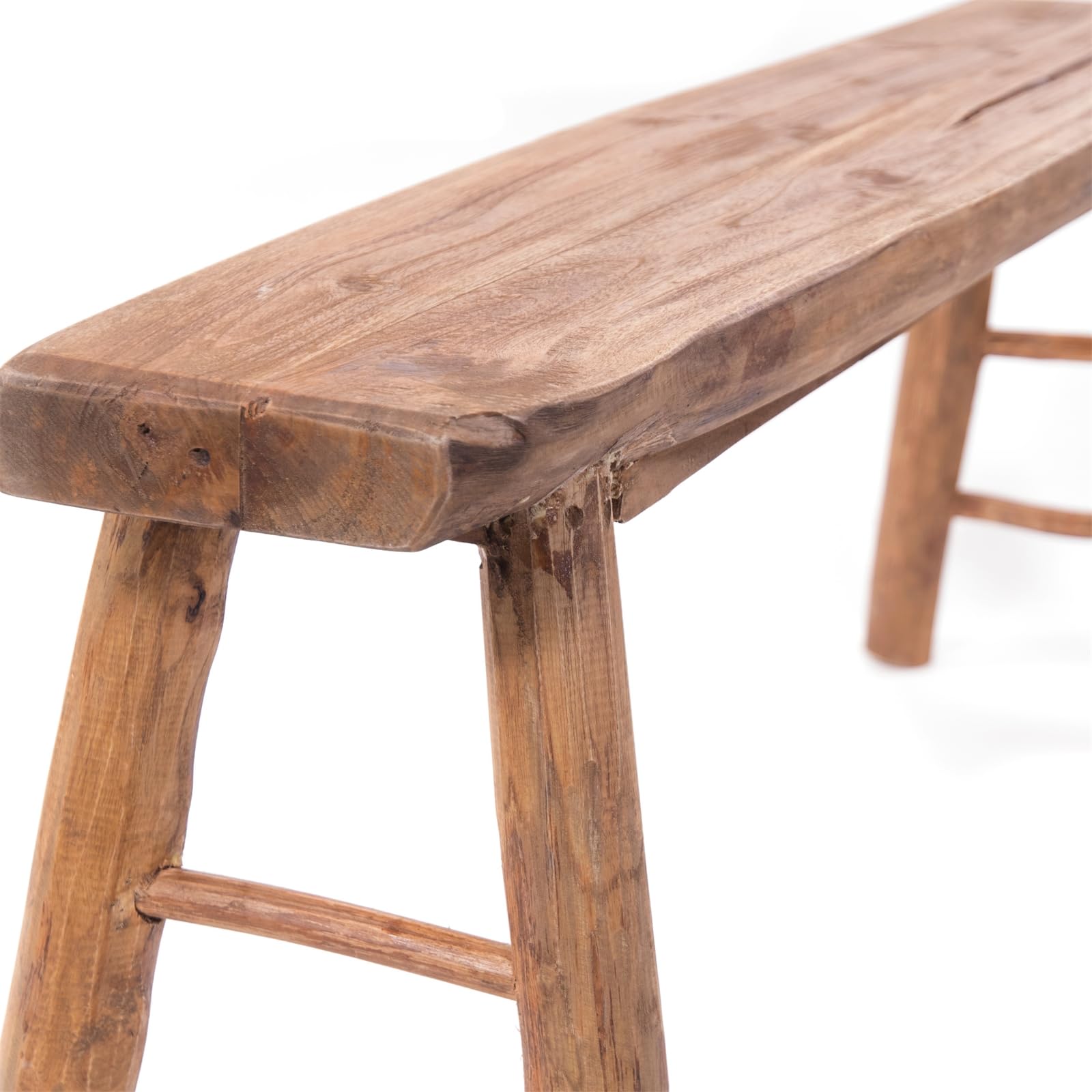 DESIGN DELIGHTS Banc en Bois Malu 120 | Teck, 120x45 cm, avec entretoises | Bois flotté Banc, Bord darbre Banc dappoint, Banc de lit, Banc de Cuisine