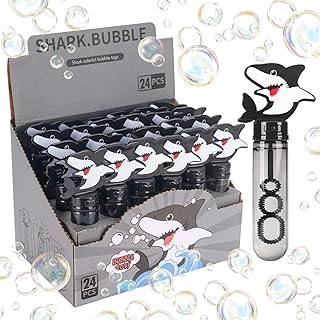 JOYYPOP 24 Pack Mini Bubble Wands for Kids Shark Party Favors Bubble Wands Summer Ocean Beach Gifts for Boys Girls Shark Theme Birthday Party