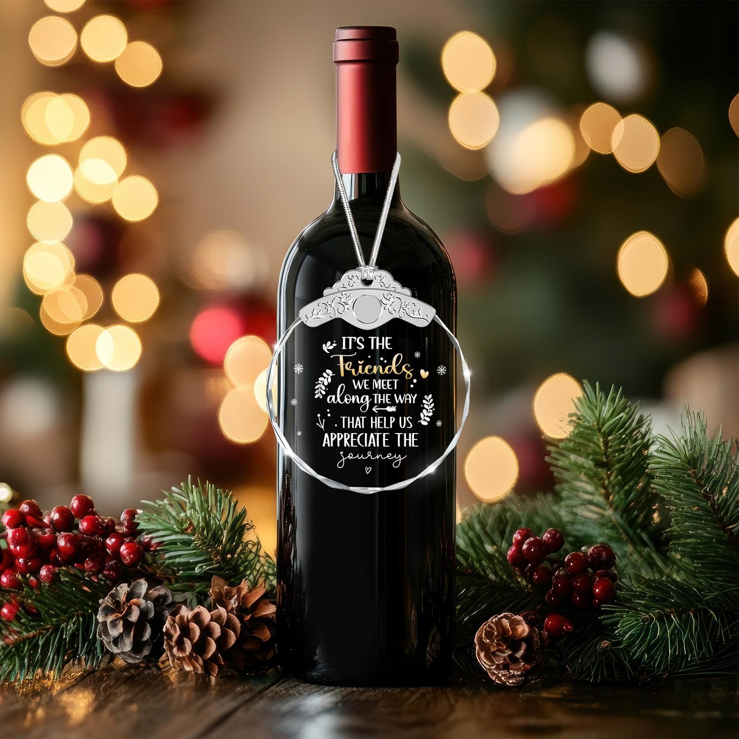 Glass Ornament - It's The Friends WE Meet - Best Friend Ornaments - Gift for Women, BFF, Besties, Sisters - Best Friends Tree Decor - Mother's Day Father's Day Friendship Gifts for Friend - Image 6