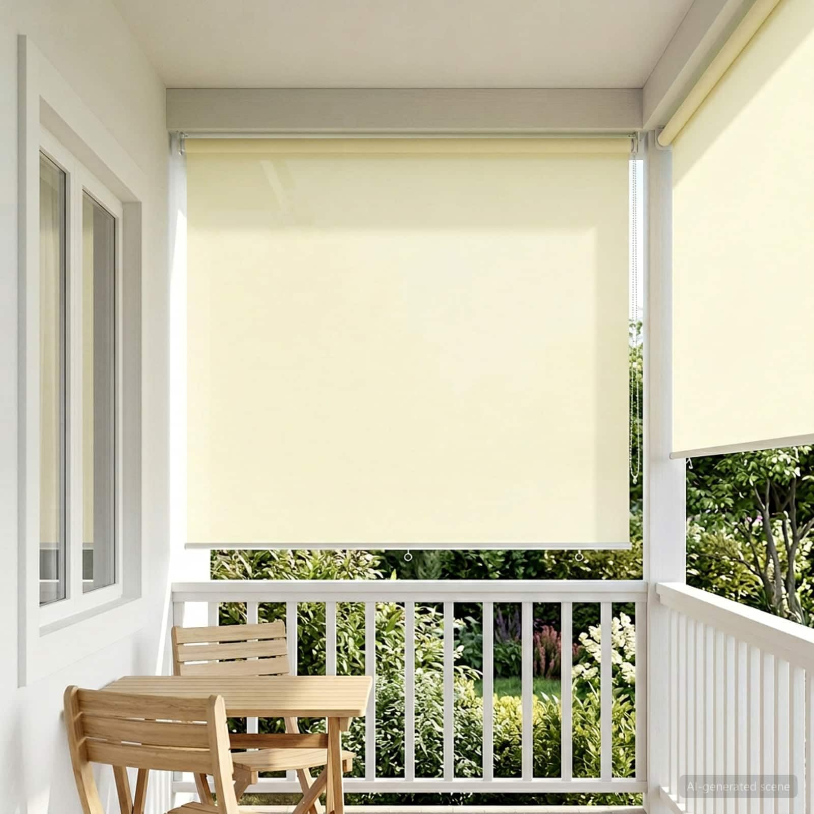 Tenda a rullo, protezione solare, 200 x 140 cm, in poliestere | Efficace protezione dagli sguardi indiscreti e dal calore per soggiorno e giardino d'inverno. Montaggio flessibile a parete o