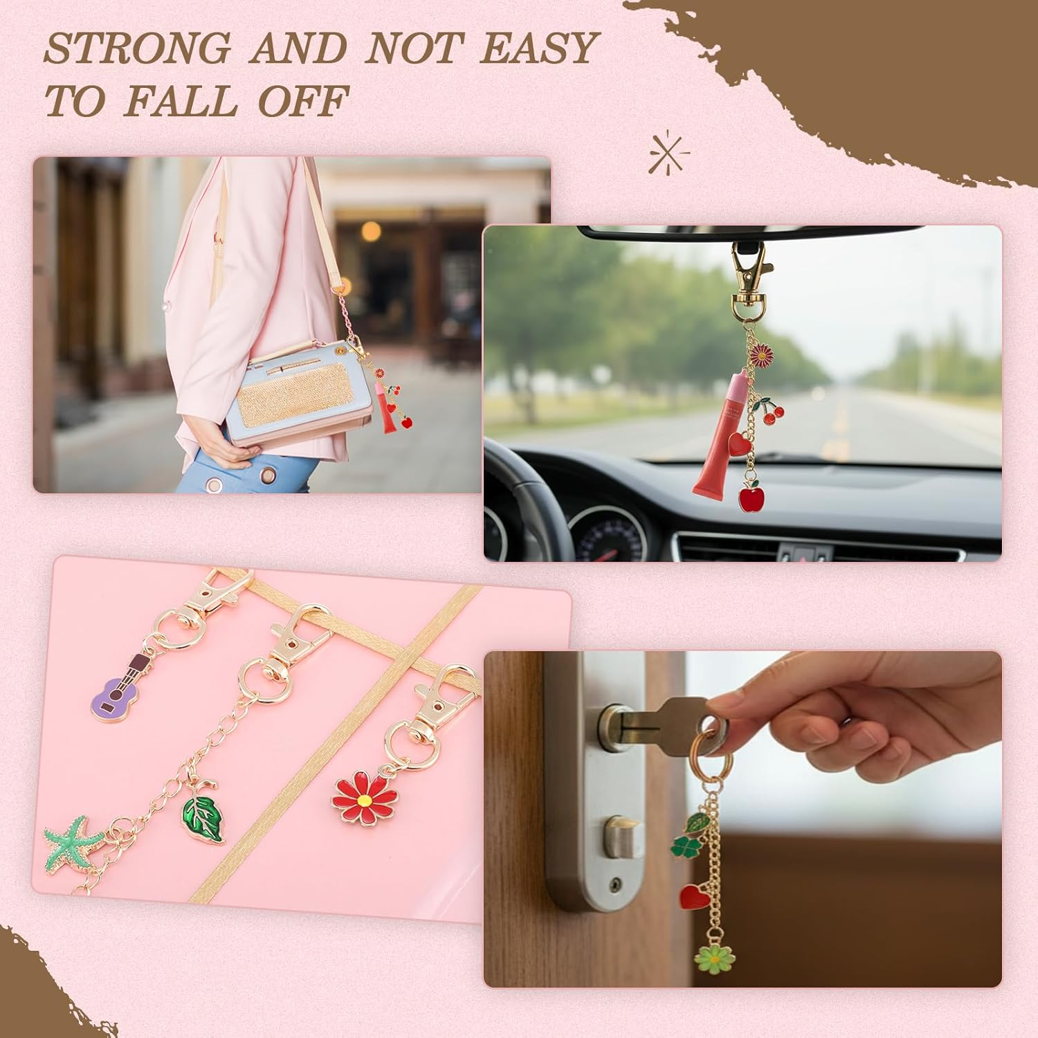 Pengxiaomei 401 Pcs Lip Gloss Charms Keychain, Bag Charm Kit Keychain Making Kits Including 150 Charms Jewelry Keychains Making Supplies for DIY Crafting and Jewelry Gifts - Image 6