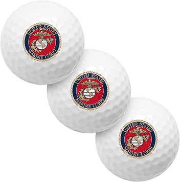 LinksWalker U.S. Marines Regulation Size 3 Golf Ball Gift Sleeve 2-Piece with Logos