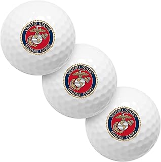 LinksWalker U.S. Marines Regulation Size 3 Golf Ball Gift Sleeve 2-Piece with Logos