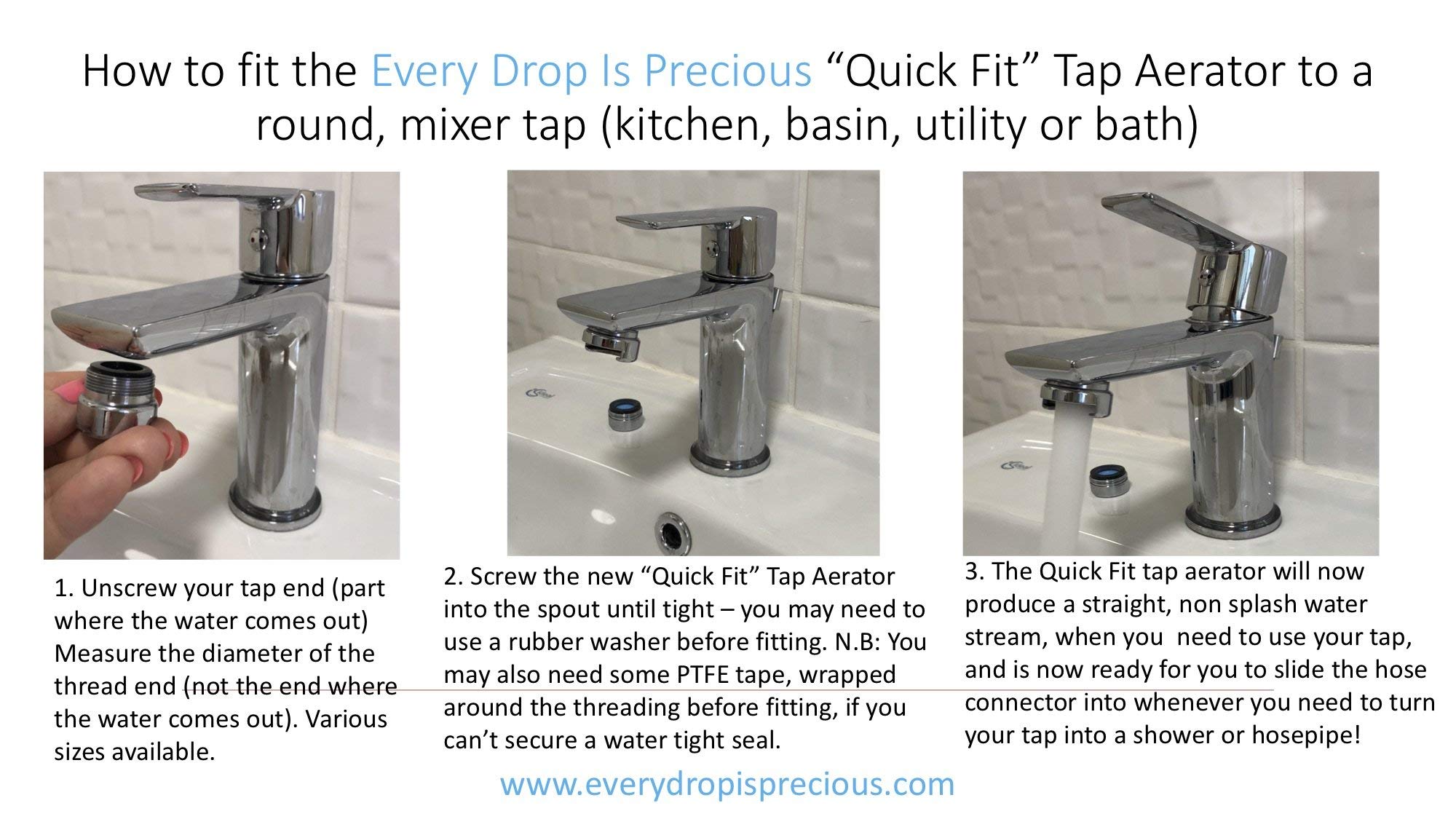 TURN YOUR TAP INTO AN INSTANT SHOWER! The revolutionary Quick Fit Tap