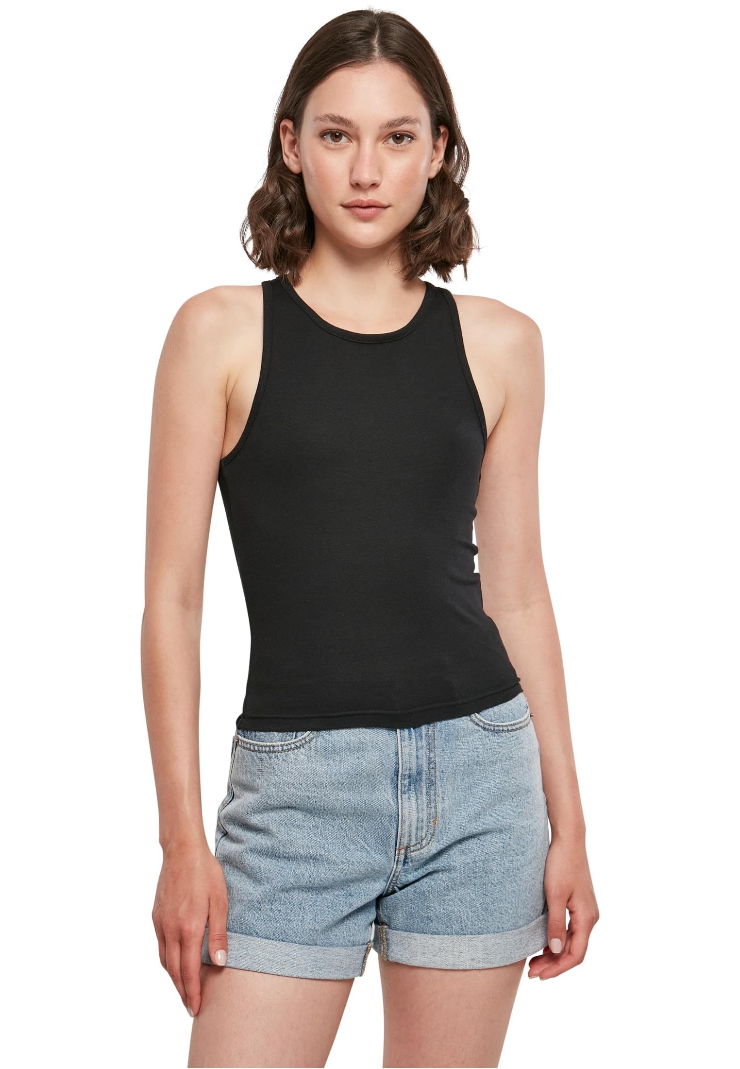 Build your Brand Women's Tank Top/Cami Shirt, Black, M