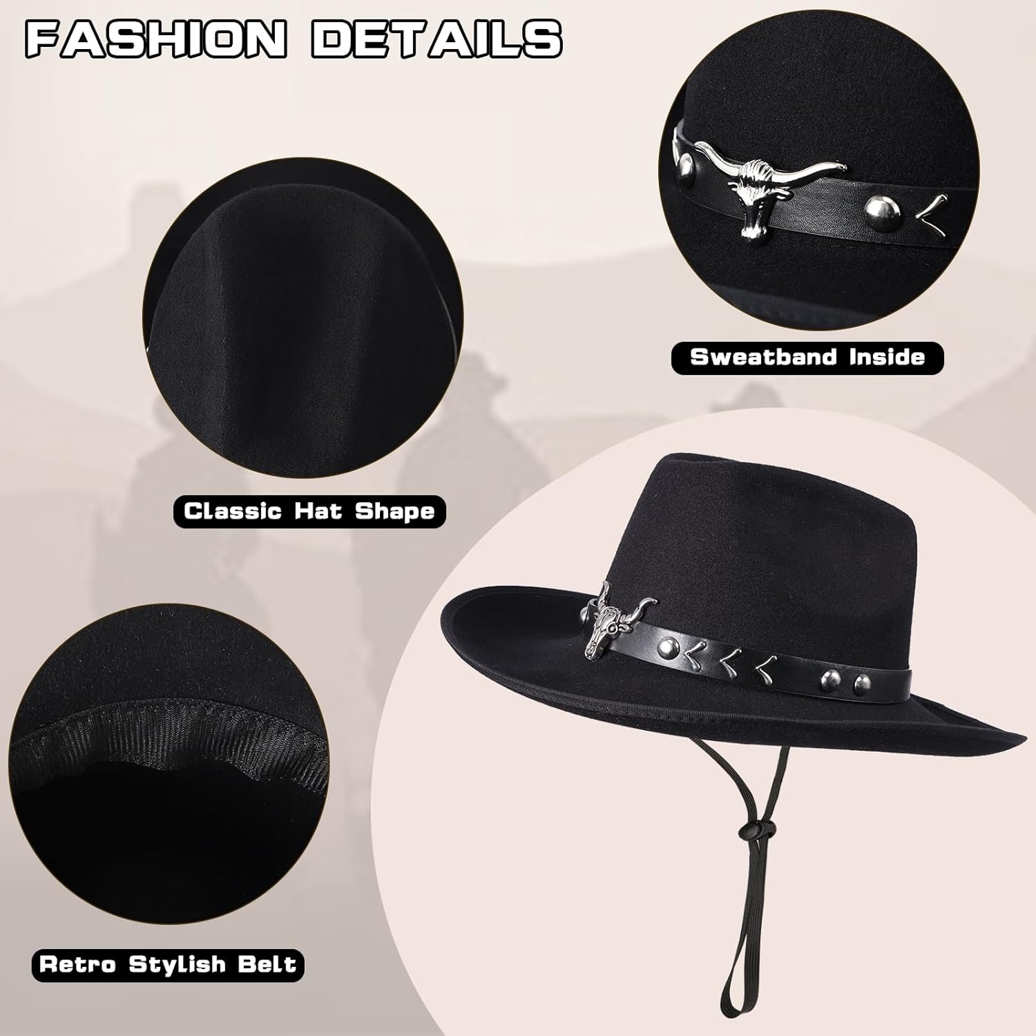 Western Outfits for Women Cowgirl Tassel Sleeveless Vest Cowboy Hat and Paisley Bandana - Image 4