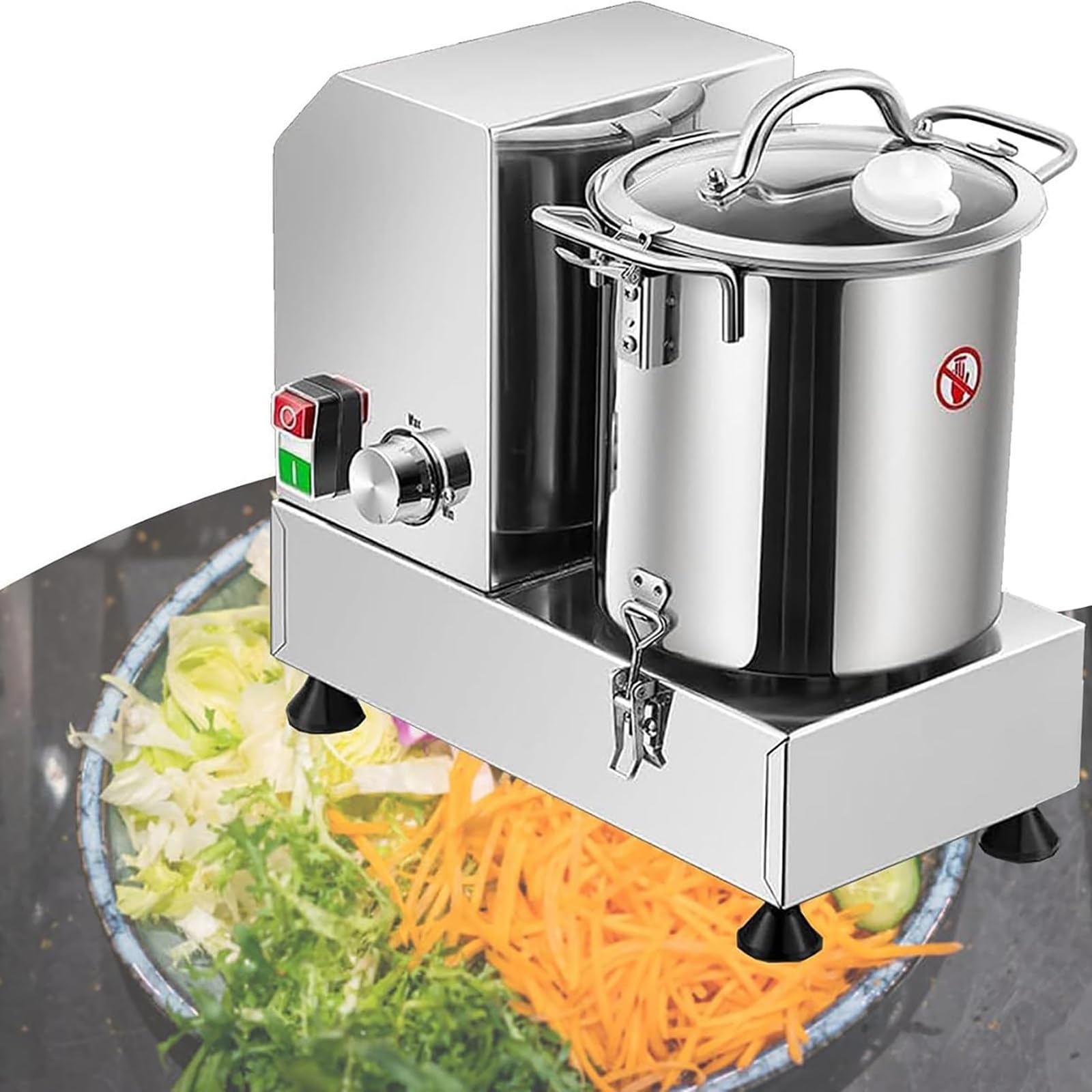 Procesador de Alimentos Comercial de 6/9/15 l, Picador de Verduras eléctrico de Alta Resistencia, Picador de Carne Multifuncional de Acero Inoxidable, Cortador de verdura,