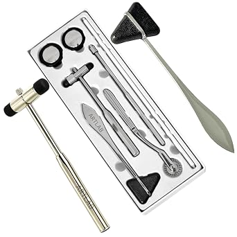 ArTLab-Neurological Percussion Set-Reflex Hammer Instrument Set, Includes Pinwheel, Babinski Hammer,Taylor Buck Hammer,Diagnostic Kit for Nurses,EMS,Students Set of 7 Black