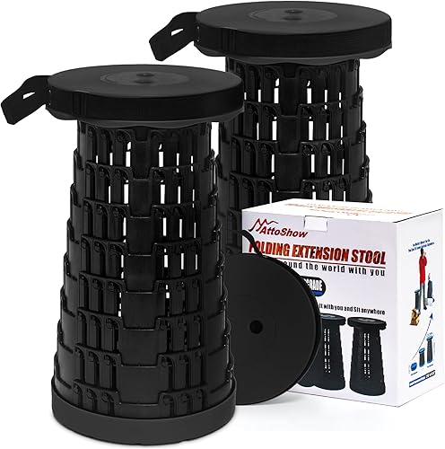 Juego de 2 taburetes plegables mejorados 2025, taburetes plegables portátiles, silla plegable para camping, pesca, senderismo, barbacoa y