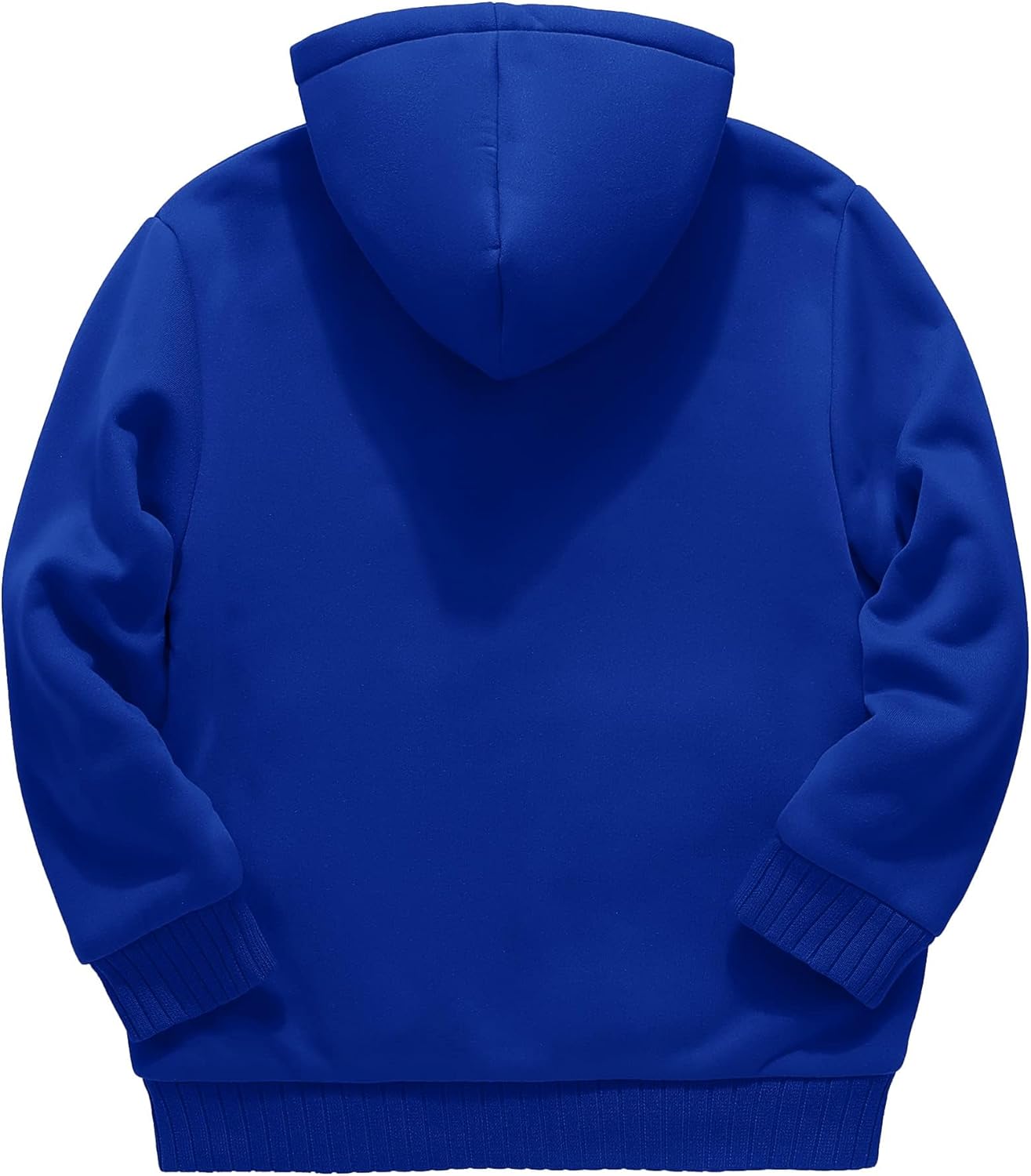 Little Beauty Men Winter Hoodies Full Zipper Sweashirts Fleece Sherpa Lined Wool Heavyweight Jacket Royal Blue - Image 6