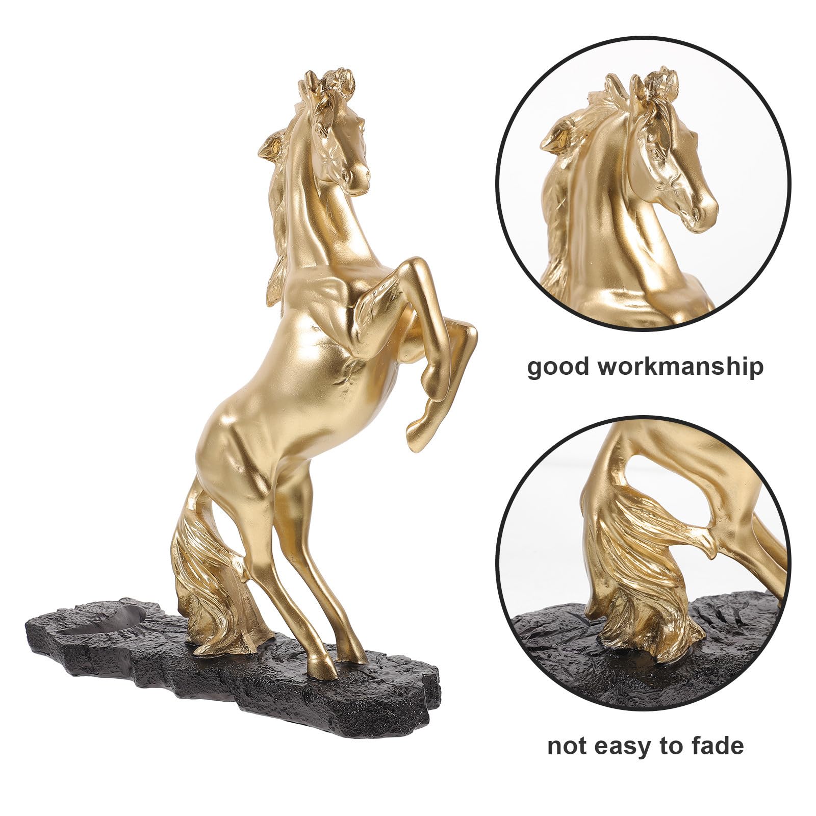 VICASKY Statuetta Cavallo in Resina Oro, Decorazione Contemporanea