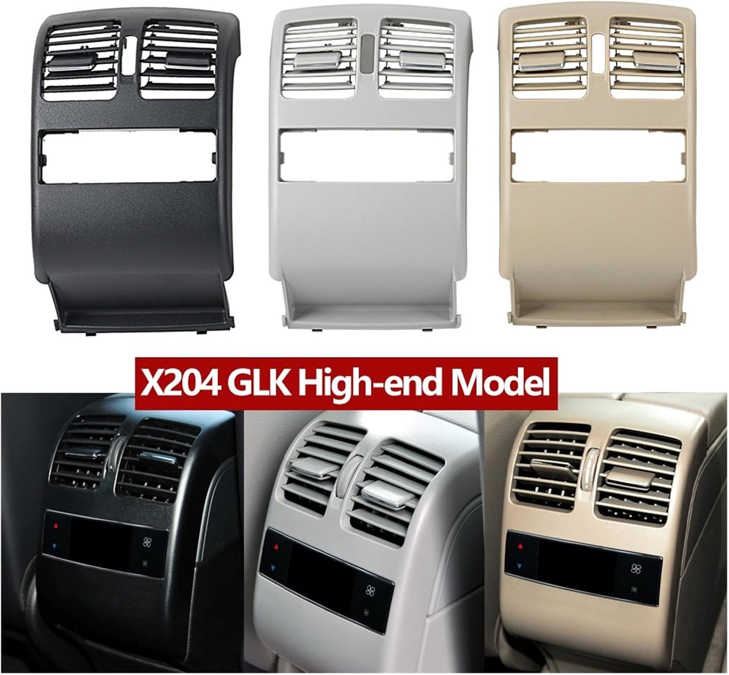 Rear Air Conditioner Vent Grille Cover Panel Fit For Benz W204 GLK Class 180 200 220 230 260 300 350 2048304354 Car air vent replacement(Standard Gray)
