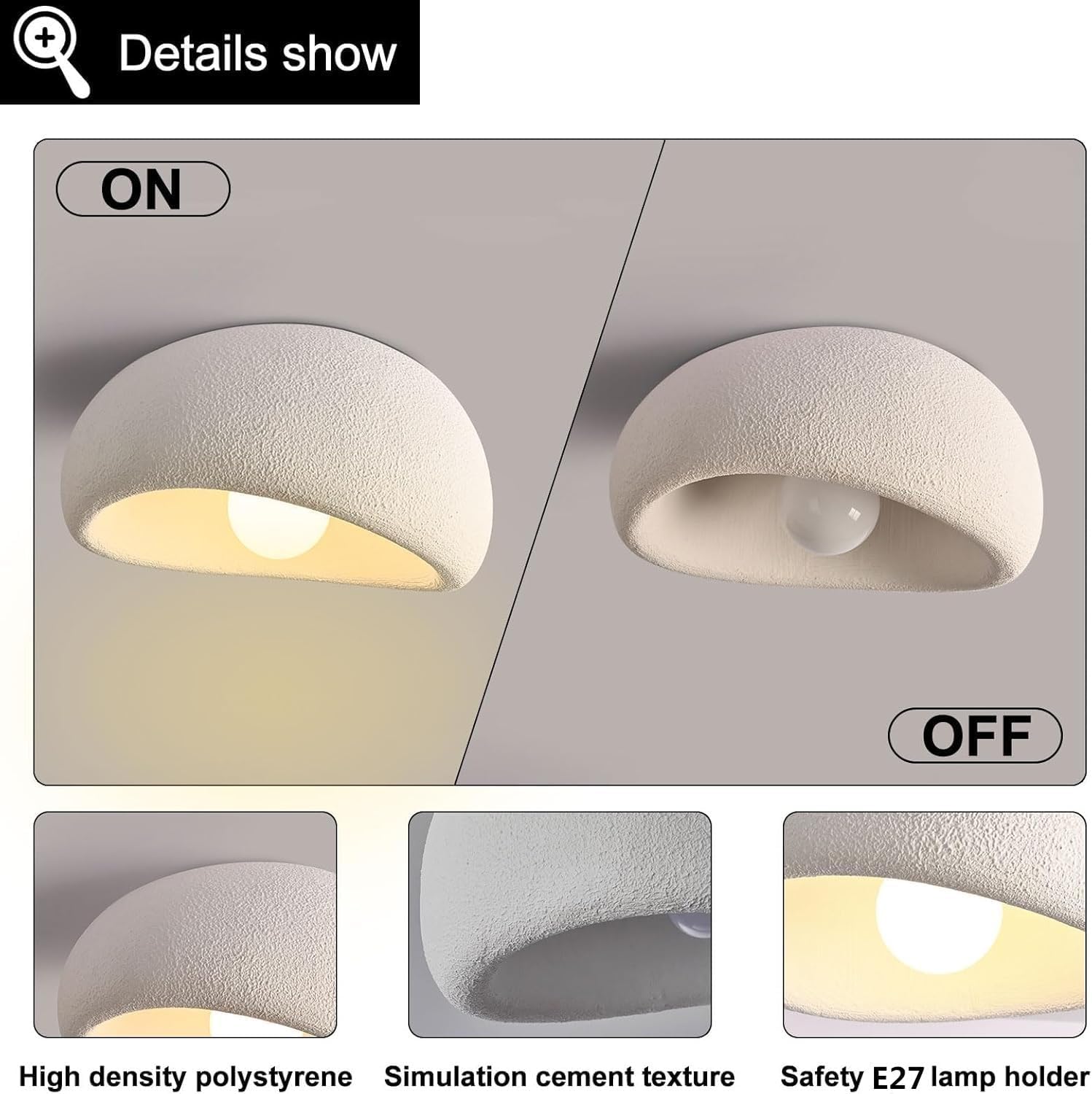 Moderne Wohnzimmer Deckenleuchte Weißer Schlafzimmer Deckenlampe | Kronleuchter Im Japanischen Wabi-Sabi-Stil,Lampenschirm Aus Polyethylen Für Innenbeleuchtung Mit E27-Sockel(30 * 22 * 16CM)